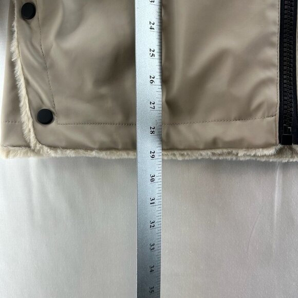 ZARA Jacket Youth Size 13-14 Softshell Sherpa Lined Hoodie Parka Full Zip Beige - Picture 14 of 14